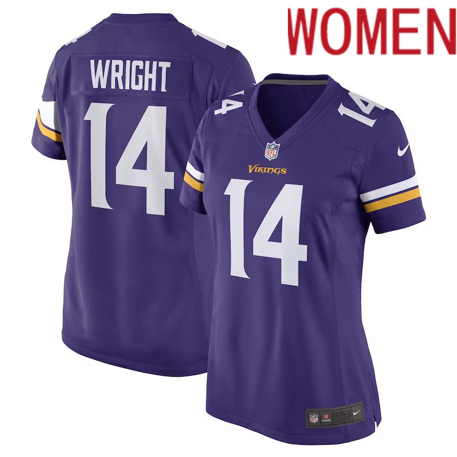 Women Minnesota Vikings #14 Ryan Wright Nike Purple Game Player NFL Jersey->minnesota vikings->NFL Jersey